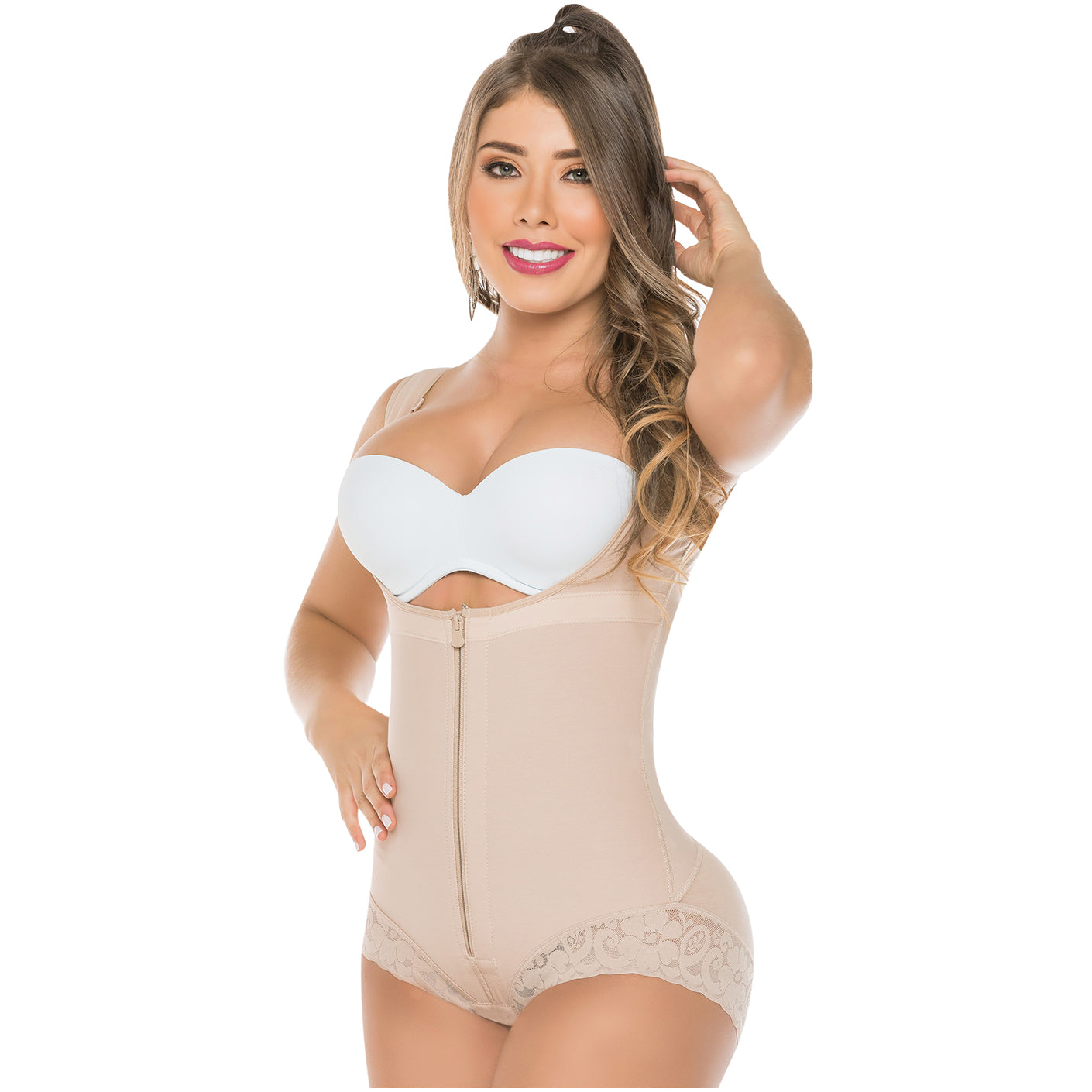 Open Bust Post-Op Faja Shapewear – Wide Straps & Front Zipper