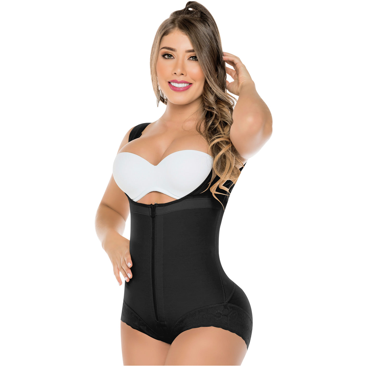 Open Bust Post-Op Faja Shapewear – Wide Straps & Front Zipper