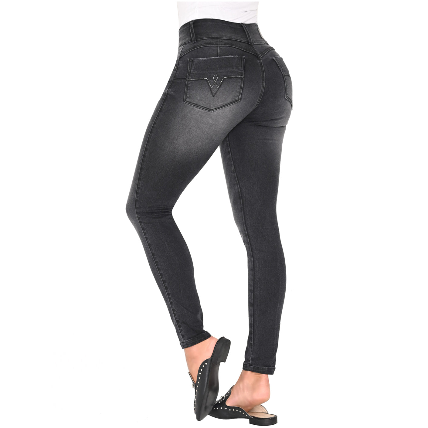 High-Rise Bum Lift Colombian Ripped Skinny Jeans – Prewashed Fit