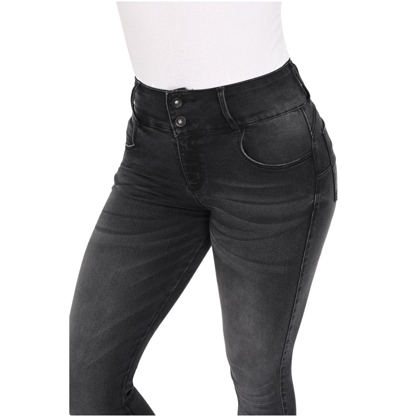 High-Rise Bum Lift Colombian Ripped Skinny Jeans – Prewashed Fit