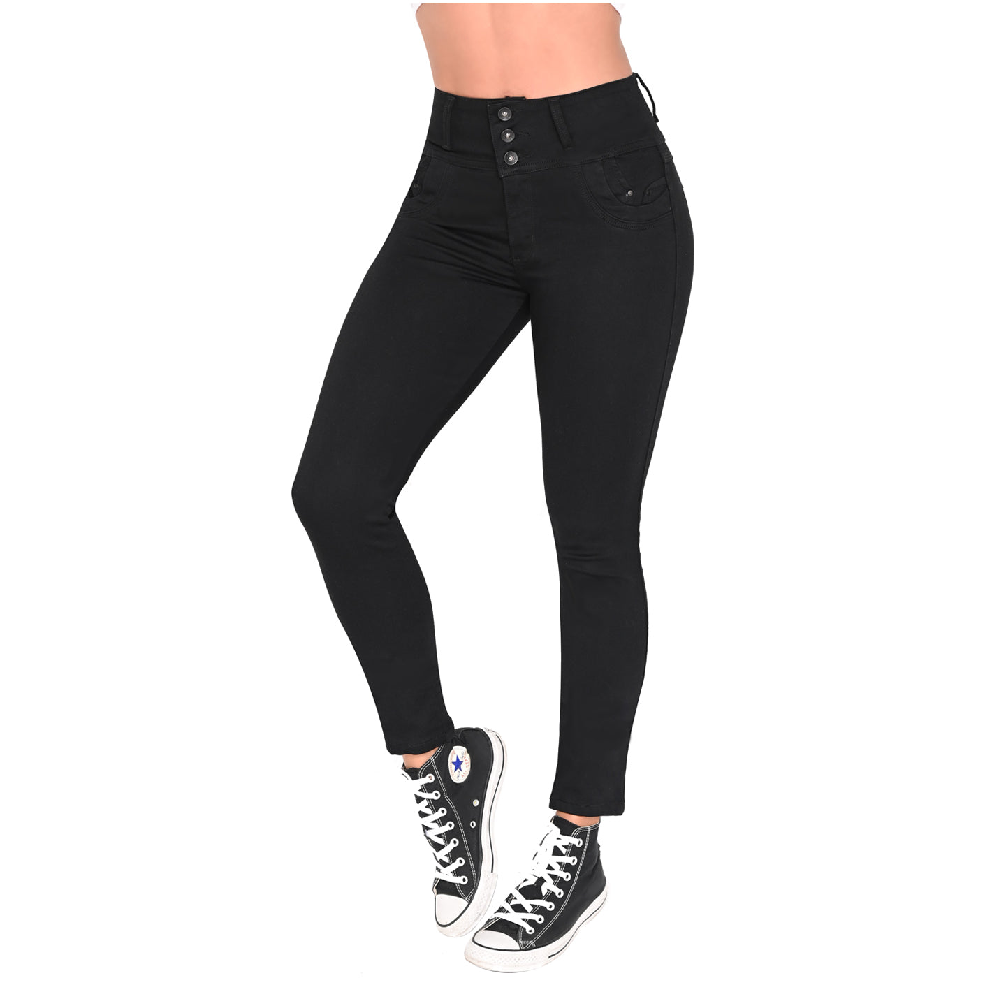 High-Rise Bum Lift Colombian Skinny Jeans – Sculpting Ankle Fit