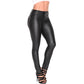 Faux Leather Mid-Rise Jeans for Women – Stylish & Comfortable Fit