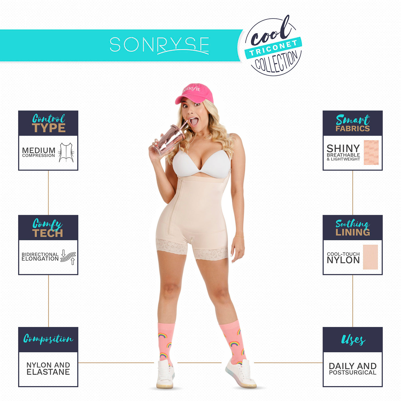 High-Rise Butt Lifting Shapewear Shorts – Daily Use | Triconet