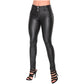 Faux Leather Mid-Rise Jeans for Women – Stylish & Comfortable Fit