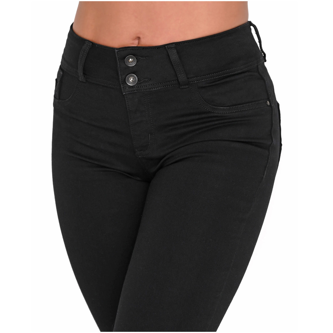 Skinny Butt Lifting Mid-Rise Jeans - Sculpting & Curve-Enhancing Fit