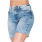 High-Rise Denim Butt Lifter Shorts – Distressed Jean Shorts