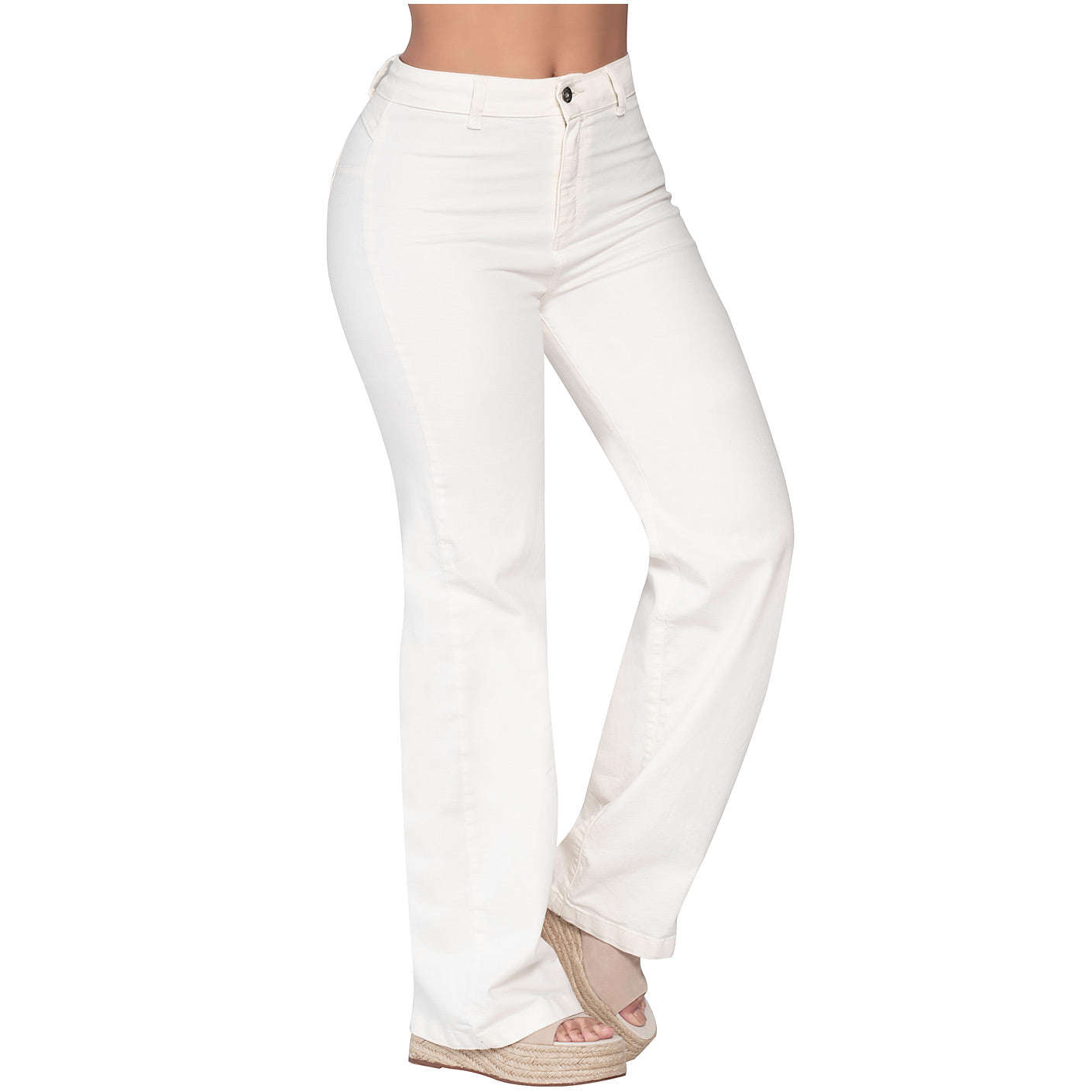 High-Waisted White Straight-Leg Jeans for Women – Classic Fit