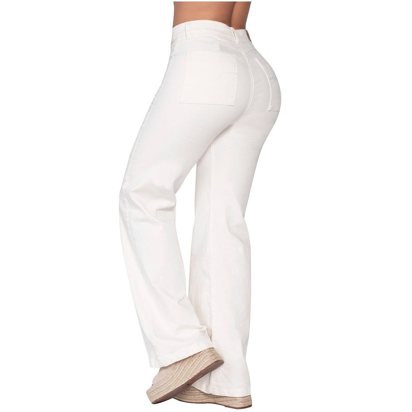 High-Waisted White Straight-Leg Jeans for Women – Classic Fit