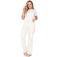 High-Waisted White Straight-Leg Jeans for Women – Classic Fit