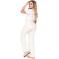 High-Waisted White Straight-Leg Jeans for Women – Classic Fit